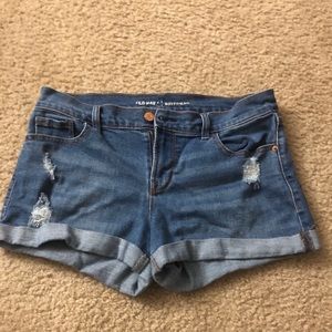 Oh navy distressed boyfriend shorts